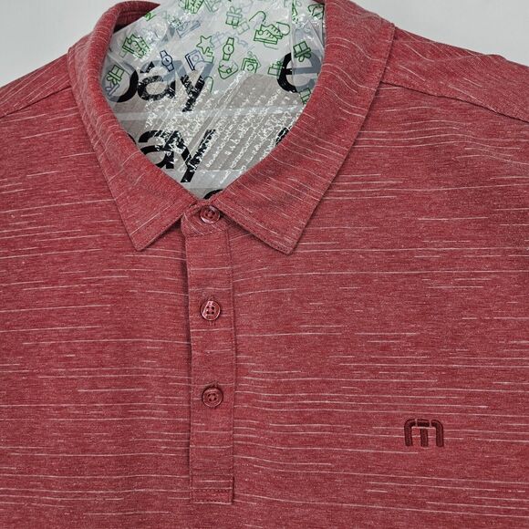 Travis Mathew Polo Shirt Mens XXL Short Sleeve Striped Golf Casual Preppy - Picture 2 of 10